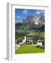 Corvara and Sass Songher Mountain, Badia Valley, Trentino-Alto Adige/South Tyrol, Italy-Frank Fell-Framed Photographic Print