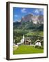 Corvara and Sass Songher Mountain, Badia Valley, Trentino-Alto Adige/South Tyrol, Italy-Frank Fell-Framed Photographic Print