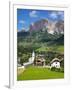 Corvara and Sass Songher Mountain, Badia Valley, Trentino-Alto Adige/South Tyrol, Italy-Frank Fell-Framed Photographic Print