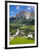 Corvara and Sass Songher Mountain, Badia Valley, Trentino-Alto Adige/South Tyrol, Italy-Frank Fell-Framed Photographic Print