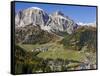 Corvara in Gader Valley, Alto Adige. Mount Sassongher in the Background-Martin Zwick-Framed Stretched Canvas