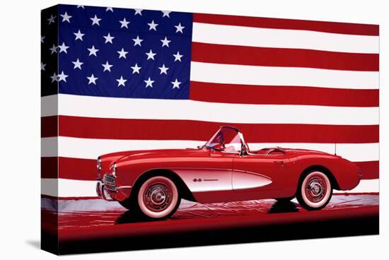 Corvette 1957-null-Stretched Canvas