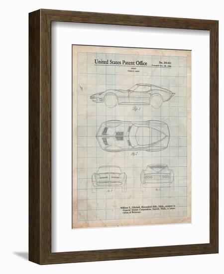 Corvette 1966 Mako Shark II Patent-Cole Borders-Framed Art Print