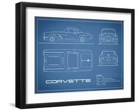 Corvette 33BHP-Blue-Mark Rogan-Framed Art Print