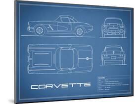 Corvette 33BHP-Blue-Mark Rogan-Mounted Art Print