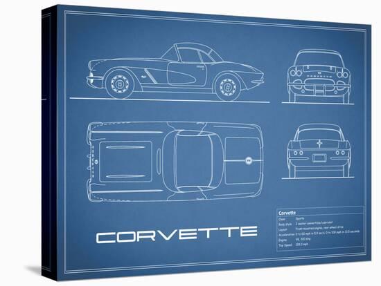 Corvette 33BHP-Blue-Mark Rogan-Stretched Canvas