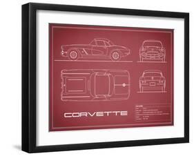 Corvette 33BHP-Maroon-Mark Rogan-Framed Art Print