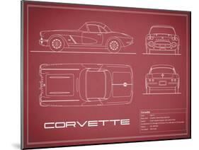 Corvette 33BHP-Maroon-Mark Rogan-Mounted Art Print