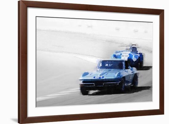 Corvette and AC Cobra Shelby Watercolor-NaxArt-Framed Premium Giclee Print