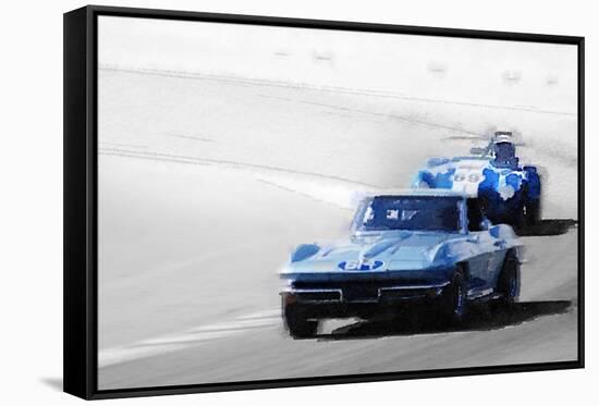 Corvette and AC Cobra Shelby Watercolor-NaxArt-Framed Stretched Canvas