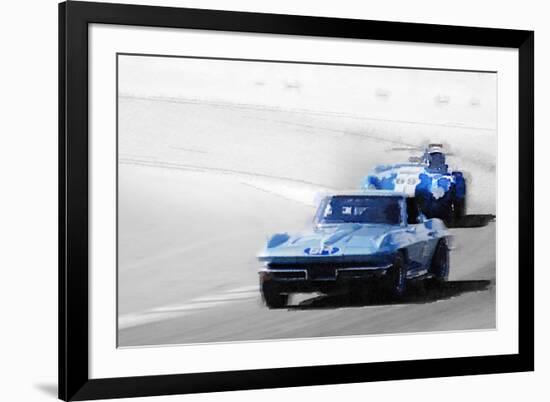 Corvette and AC Cobra Shelby Watercolor-NaxArt-Framed Art Print