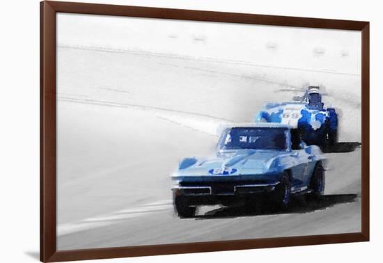 Corvette and AC Cobra Shelby Watercolor-NaxArt-Framed Art Print