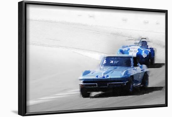 Corvette and AC Cobra Shelby Watercolor-NaxArt-Framed Art Print