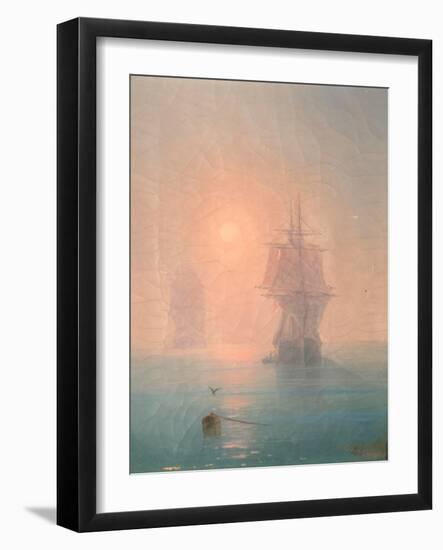 Corvette in the Mist-Ivan Konstantinovich Aivazovsky-Framed Giclee Print