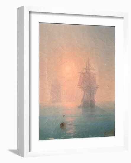 Corvette in the Mist-Ivan Konstantinovich Aivazovsky-Framed Giclee Print