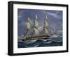 Corvette Sailing, Tempera by Unknown Artist, 19th Century-null-Framed Giclee Print