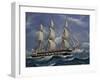 Corvette Sailing, Tempera by Unknown Artist, 19th Century-null-Framed Giclee Print