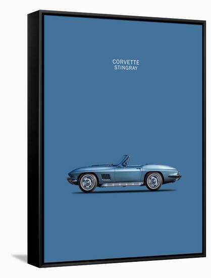 Corvette Stingray 1967 Blue-Mark Rogan-Framed Stretched Canvas
