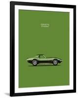 Corvette Stingray 1970 Green-Mark Rogan-Framed Art Print