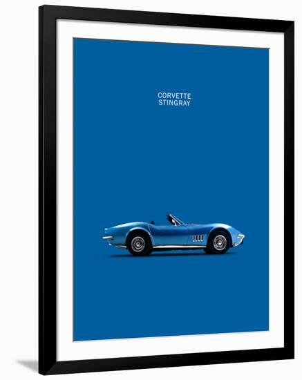 Corvette Stingray Blue-Mark Rogan-Framed Art Print