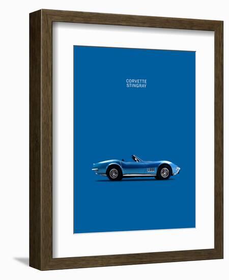 Corvette Stingray Blue-Mark Rogan-Framed Art Print