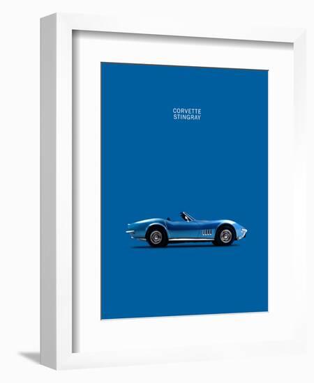 Corvette Stingray Blue-Mark Rogan-Framed Art Print