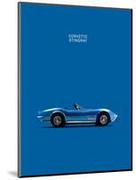 Corvette Stingray Blue-Mark Rogan-Mounted Art Print