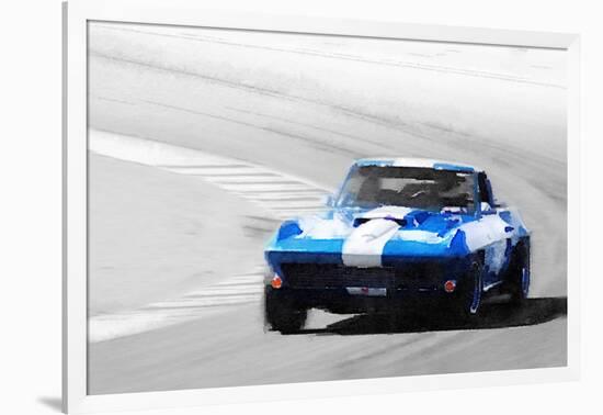 Corvette Stingray Laguna Seca Watercolor-NaxArt-Framed Art Print