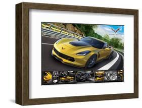 Corvette Stingray with Details-null-Framed Art Print