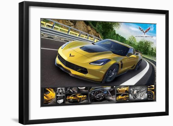 Corvette Stingray with Details-null-Framed Art Print