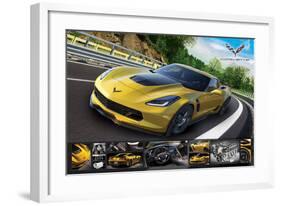 Corvette Stingray with Details-null-Framed Art Print