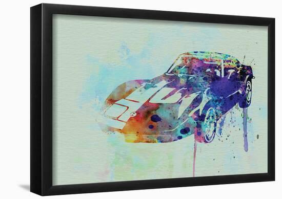 Corvette Watercolor-NaxArt-Framed Poster