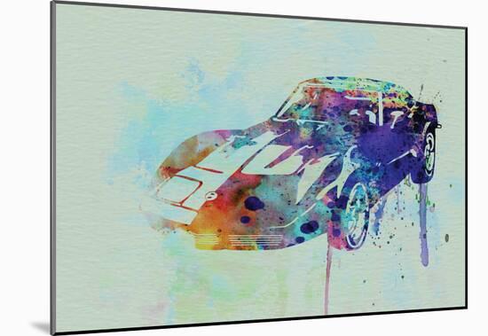 Corvette Watercolor-NaxArt-Mounted Poster