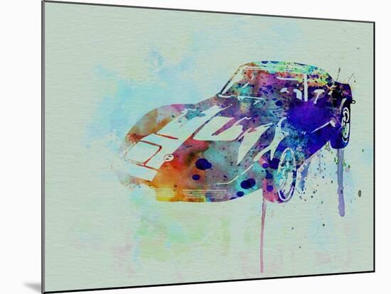 Corvette Watercolor-NaxArt-Mounted Art Print