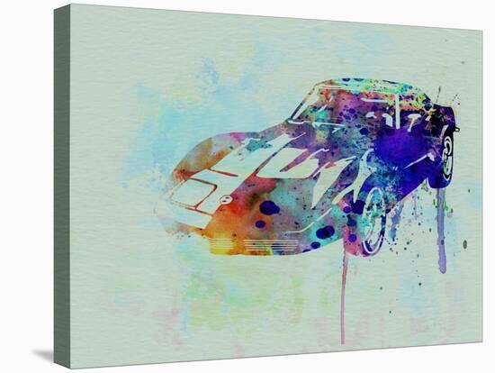 Corvette Watercolor-NaxArt-Stretched Canvas