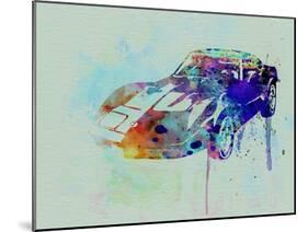 Corvette Watercolor-NaxArt-Mounted Art Print