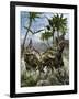 Corythosaurus Being Chased by a Tyrannosaurus Rex-Stocktrek Images-Framed Art Print