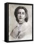 Cosima Wagner portrait by-Franz Seraph von Lenbach-Framed Stretched Canvas