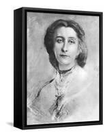 Cosima Wagner portrait-Franz Seraph von Lenbach-Framed Stretched Canvas