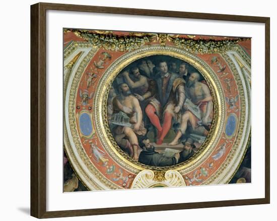 Cosimo I and His Artists, from the Sala Di Cosimo I-Giorgio Vasari-Framed Giclee Print