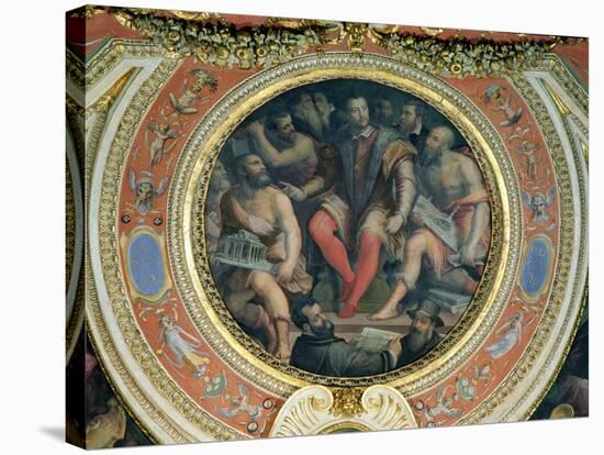 Cosimo I and His Artists, from the Sala Di Cosimo I-Giorgio Vasari-Stretched Canvas