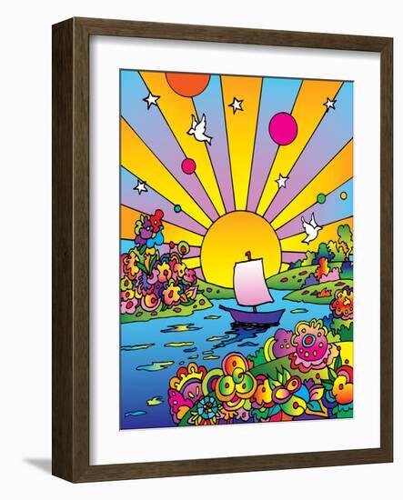 Cosmic Boat Color-Howie Green-Framed Giclee Print