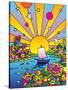 Cosmic Boat Color-Howie Green-Stretched Canvas