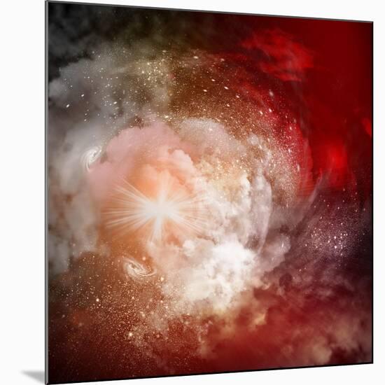 Cosmic Clouds Of Mist On Bright Colorful Backgrounds-Sergey Nivens-Mounted Art Print
