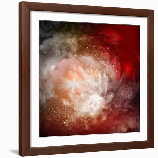 Cosmic Clouds Of Mist On Bright Colorful Backgrounds-Sergey Nivens-Framed Art Print