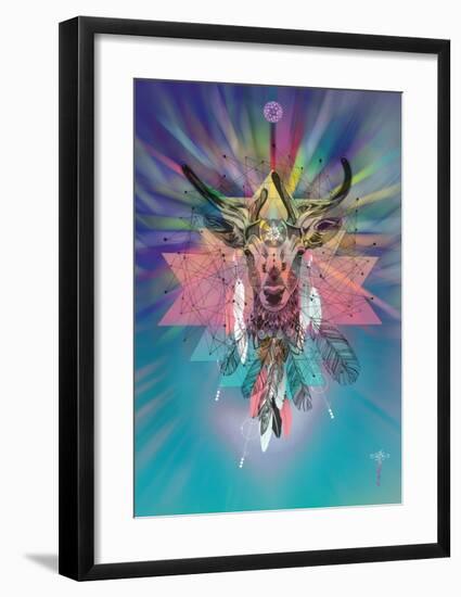 Cosmic Deer-Karin Roberts-Framed Art Print