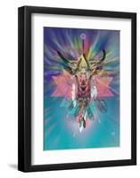 Cosmic Deer-Karin Roberts-Framed Art Print