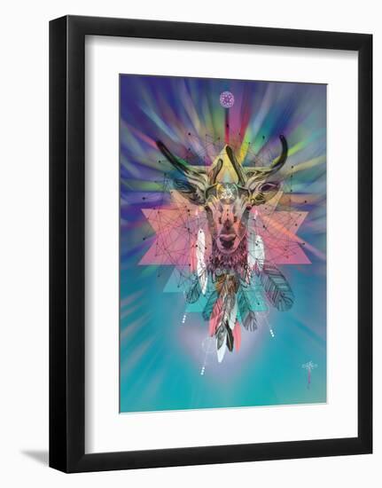 Cosmic Deer-Karin Roberts-Framed Art Print