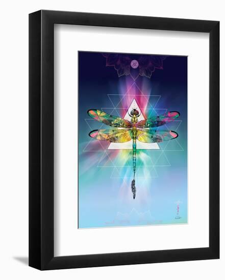 Cosmic Dragonfly-Karin Roberts-Framed Art Print