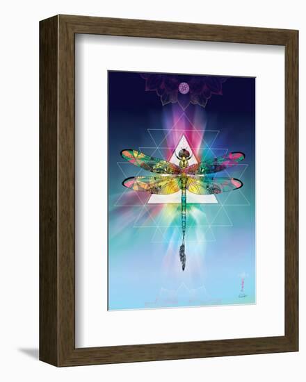 Cosmic Dragonfly-Karin Roberts-Framed Art Print